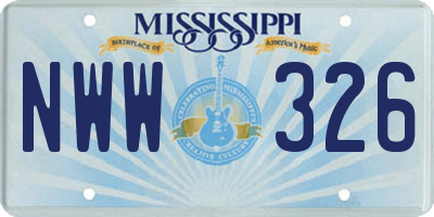 MS license plate NWW326