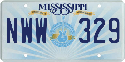 MS license plate NWW329