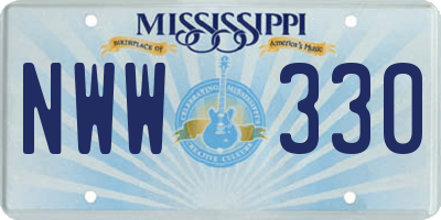 MS license plate NWW330