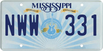 MS license plate NWW331