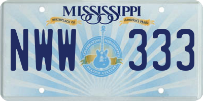 MS license plate NWW333