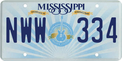 MS license plate NWW334