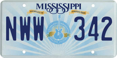 MS license plate NWW342