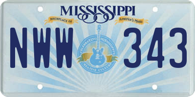 MS license plate NWW343