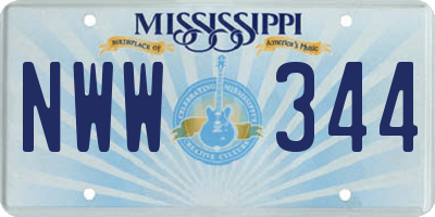 MS license plate NWW344