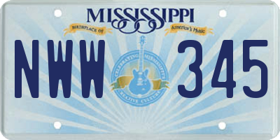 MS license plate NWW345