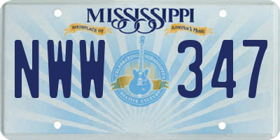 MS license plate NWW347