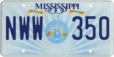 MS license plate NWW350