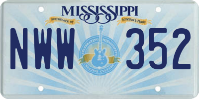 MS license plate NWW352