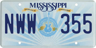 MS license plate NWW355