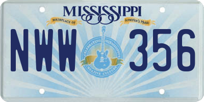 MS license plate NWW356