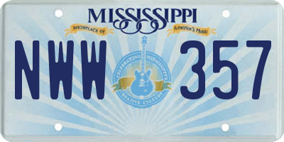 MS license plate NWW357