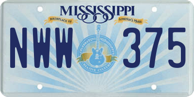 MS license plate NWW375