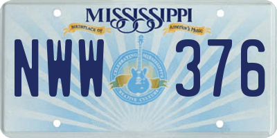 MS license plate NWW376