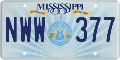 MS license plate NWW377