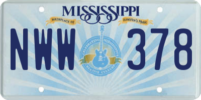 MS license plate NWW378