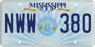 MS license plate NWW380
