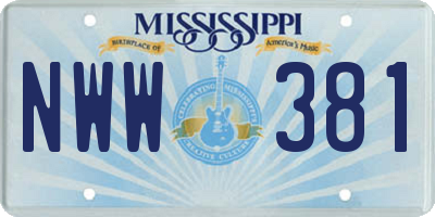 MS license plate NWW381