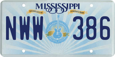MS license plate NWW386