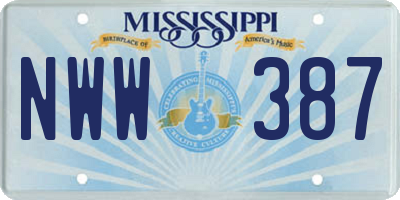 MS license plate NWW387