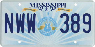 MS license plate NWW389