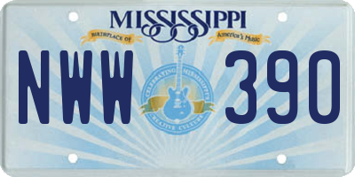 MS license plate NWW390