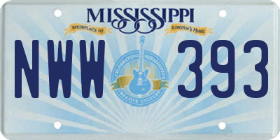 MS license plate NWW393