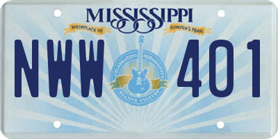 MS license plate NWW401