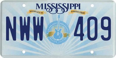 MS license plate NWW409
