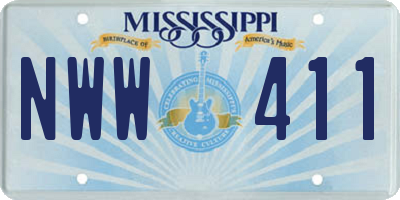 MS license plate NWW411