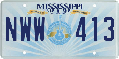 MS license plate NWW413