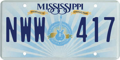 MS license plate NWW417