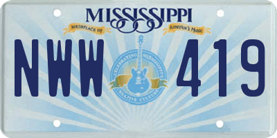 MS license plate NWW419
