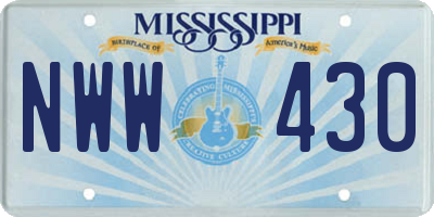 MS license plate NWW430