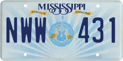 MS license plate NWW431