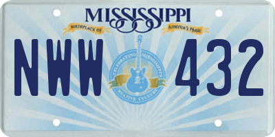 MS license plate NWW432