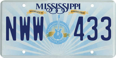 MS license plate NWW433