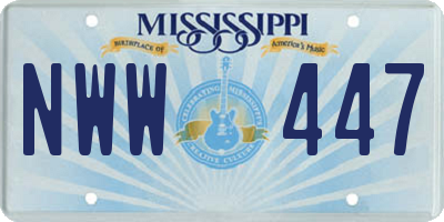 MS license plate NWW447