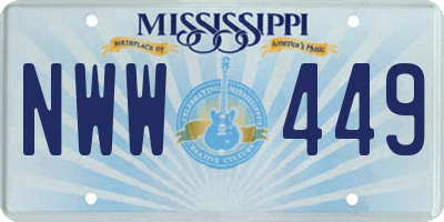 MS license plate NWW449