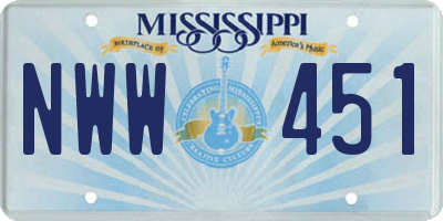 MS license plate NWW451
