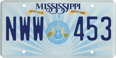 MS license plate NWW453