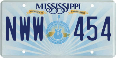 MS license plate NWW454