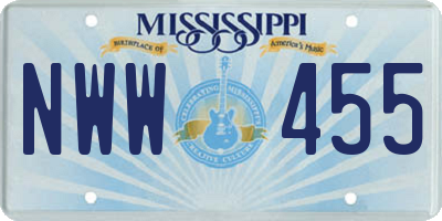 MS license plate NWW455
