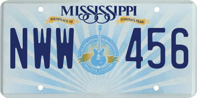 MS license plate NWW456