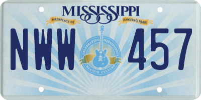 MS license plate NWW457