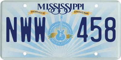 MS license plate NWW458