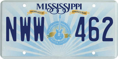 MS license plate NWW462
