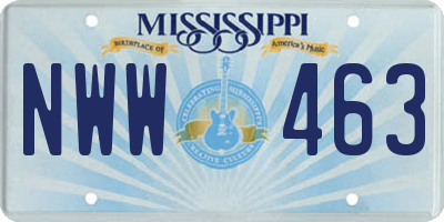 MS license plate NWW463