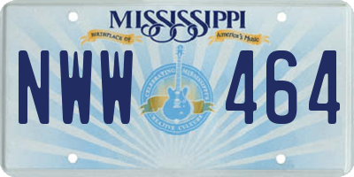 MS license plate NWW464
