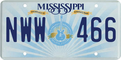 MS license plate NWW466
